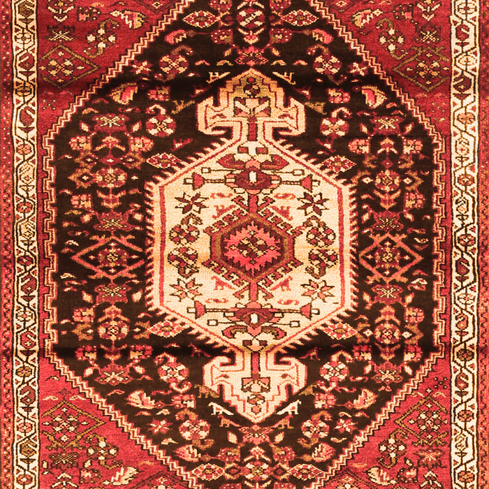 Serging Thickness of Machine Washable Persian Orange Traditional Area Rugs, wshtr1100org