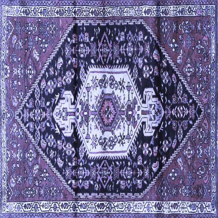 Square Persian Blue Traditional Rug, tr1100blu