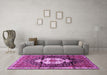 Machine Washable Persian Purple Traditional Area Rugs in a Living Room, wshtr1100pur