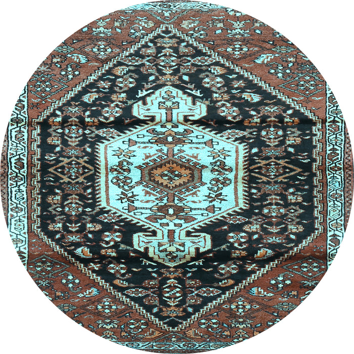 Round Persian Light Blue Traditional Rug, tr1100lblu