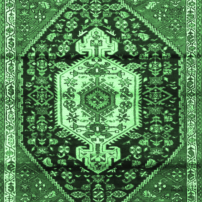 Machine Washable Persian Emerald Green Traditional Area Rugs, wshtr1100emgrn