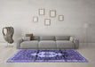 Machine Washable Persian Blue Traditional Rug in a Living Room, wshtr1100blu