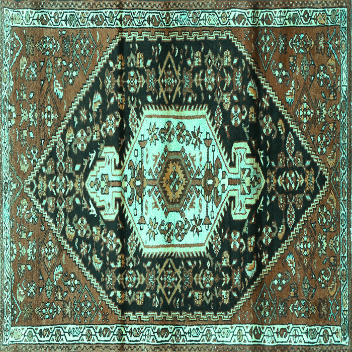 Square Persian Turquoise Traditional Rug, tr1100turq