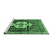 Sideview of Machine Washable Persian Emerald Green Traditional Area Rugs, wshtr1100emgrn