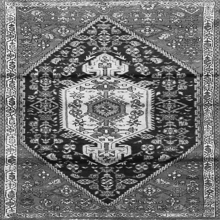 Round Machine Washable Persian Gray Traditional Rug, wshtr1100gry