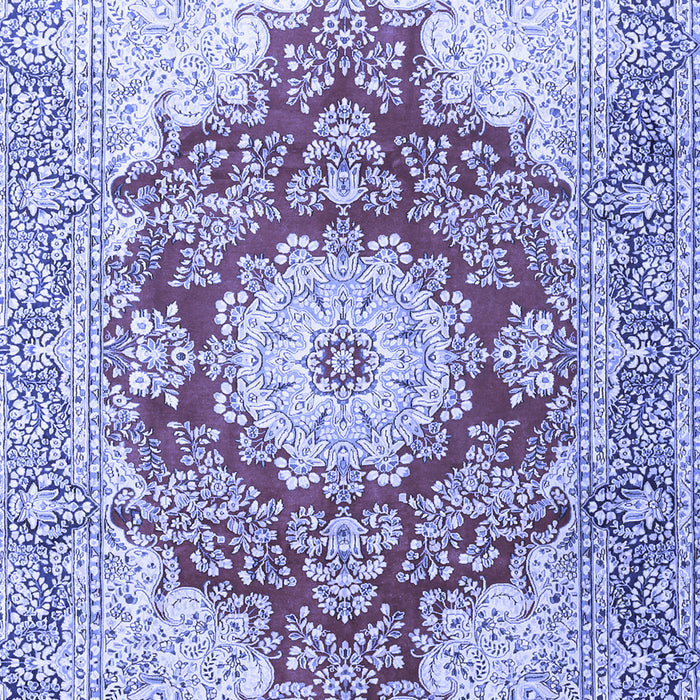 Machine Washable Persian Blue Traditional Rug, wshtr1101blu