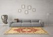 Machine Washable Persian Brown Traditional Rug in a Living Room,, wshtr1101brn