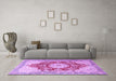 Machine Washable Persian Purple Traditional Area Rugs in a Living Room, wshtr1101pur