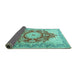 Sideview of Persian Turquoise Traditional Rug, tr1101turq