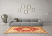 Machine Washable Persian Orange Traditional Area Rugs in a Living Room, wshtr1101org