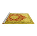 Sideview of Machine Washable Persian Yellow Traditional Rug, wshtr1101yw