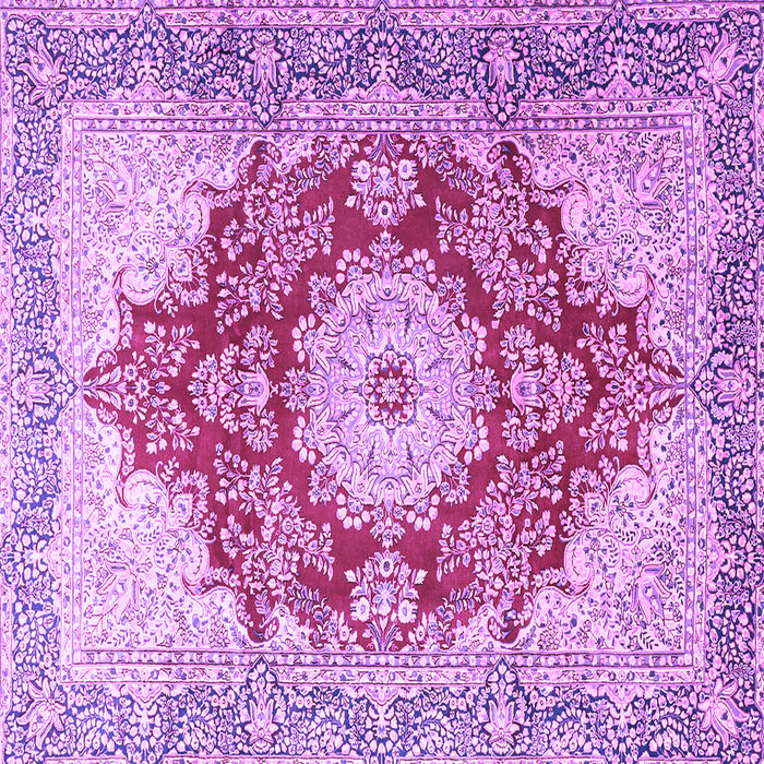 Square Machine Washable Persian Purple Traditional Area Rugs, wshtr1101pur