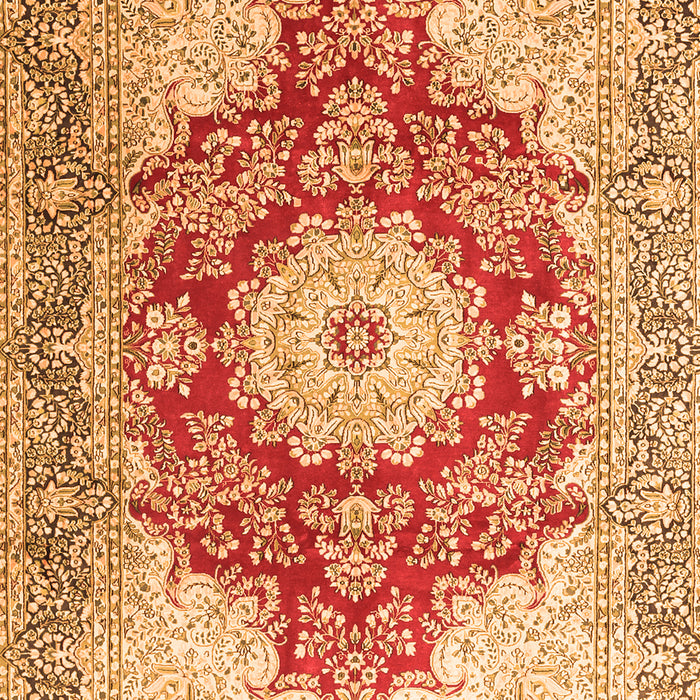 Serging Thickness of Machine Washable Persian Orange Traditional Area Rugs, wshtr1101org