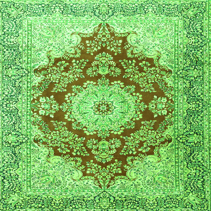 Serging Thickness of Persian Green Traditional Rug, tr1101grn