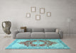 Machine Washable Persian Light Blue Traditional Rug in a Living Room, wshtr1101lblu