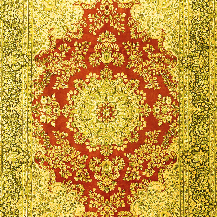 Machine Washable Persian Yellow Traditional Rug, wshtr1101yw