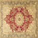 Square Machine Washable Persian Brown Traditional Rug, wshtr1101brn