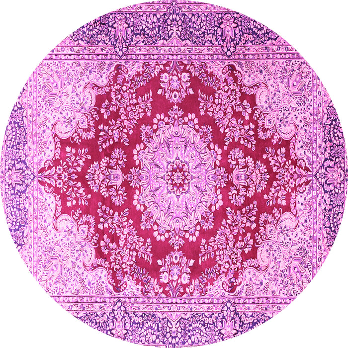Round Persian Pink Traditional Rug, tr1101pnk