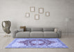 Machine Washable Persian Blue Traditional Rug in a Living Room, wshtr1101blu