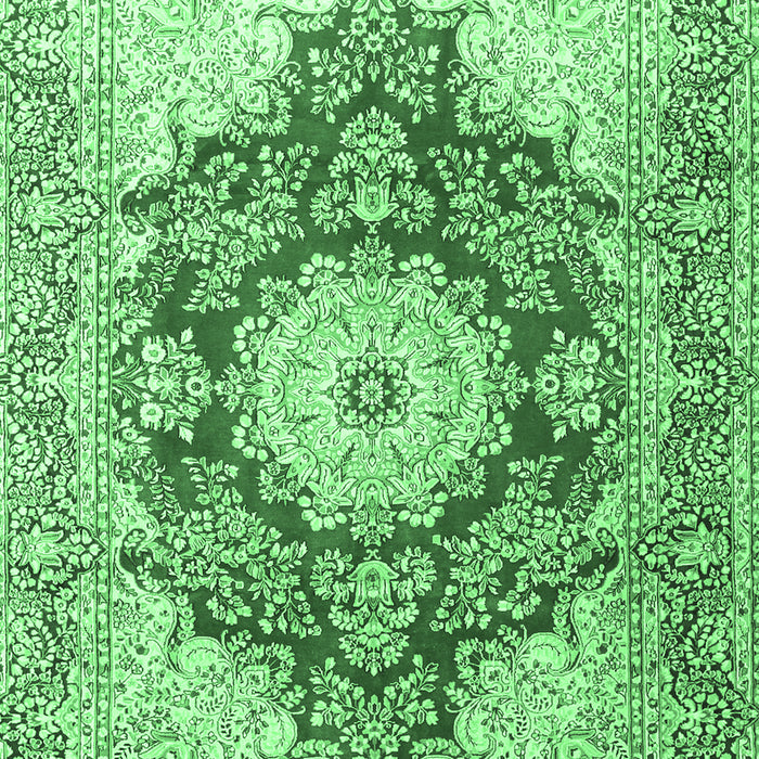 Machine Washable Persian Emerald Green Traditional Area Rugs, wshtr1101emgrn