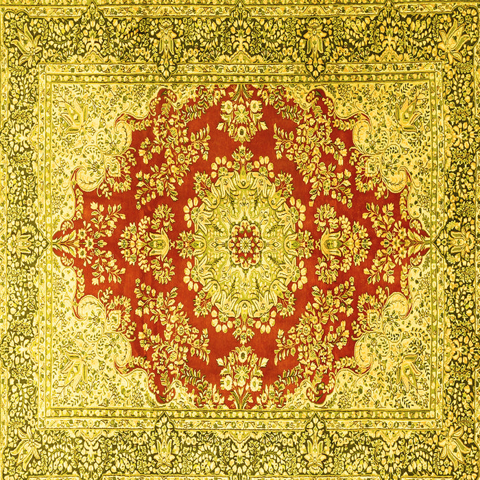Square Persian Yellow Traditional Rug, tr1101yw