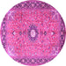 Round Persian Pink Traditional Rug, tr1102pnk