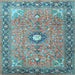 Square Persian Light Blue Traditional Rug, tr1102lblu