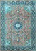 Machine Washable Persian Light Blue Traditional Rug, wshtr1102lblu