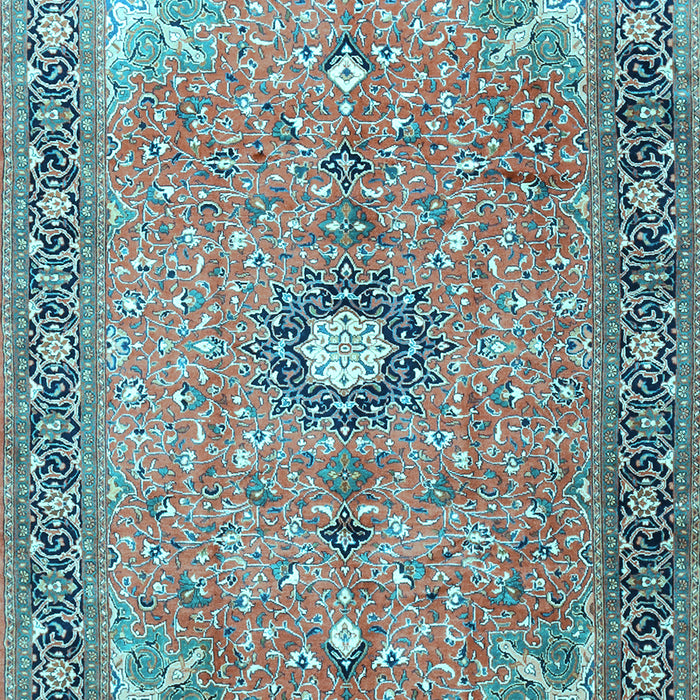 Machine Washable Persian Light Blue Traditional Rug, wshtr1102lblu