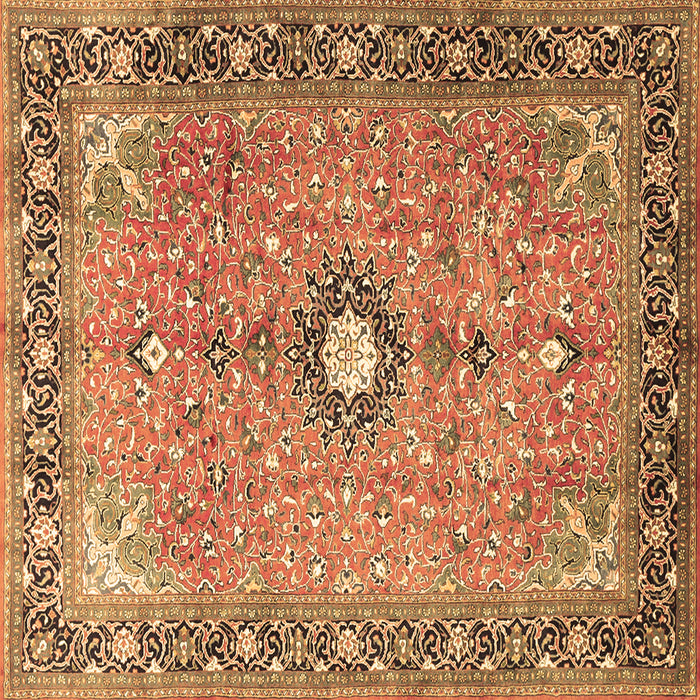 Square Machine Washable Persian Brown Traditional Rug, wshtr1102brn