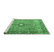 Sideview of Machine Washable Persian Emerald Green Traditional Area Rugs, wshtr1102emgrn