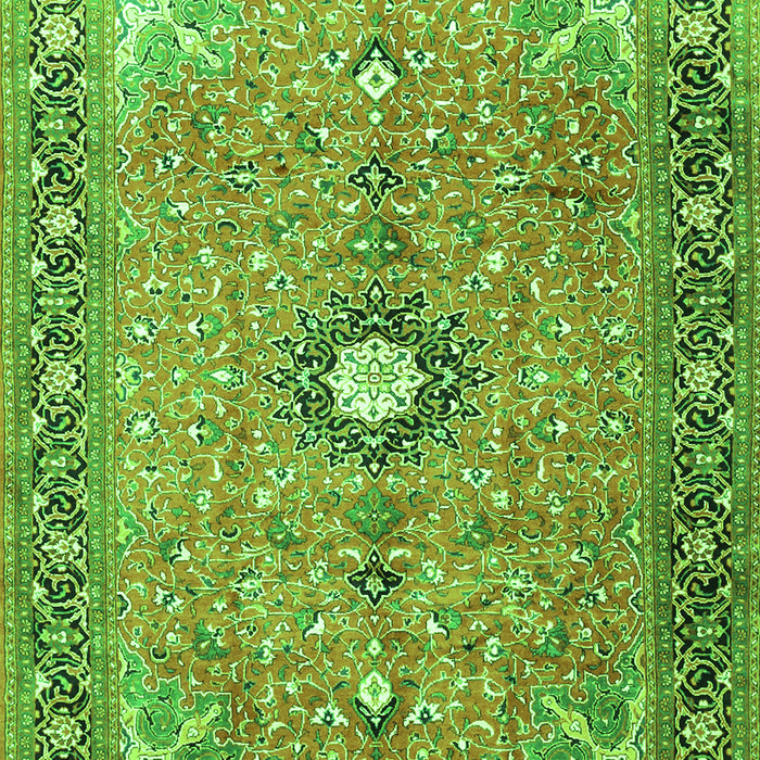Serging Thickness of Machine Washable Persian Green Traditional Area Rugs, wshtr1102grn