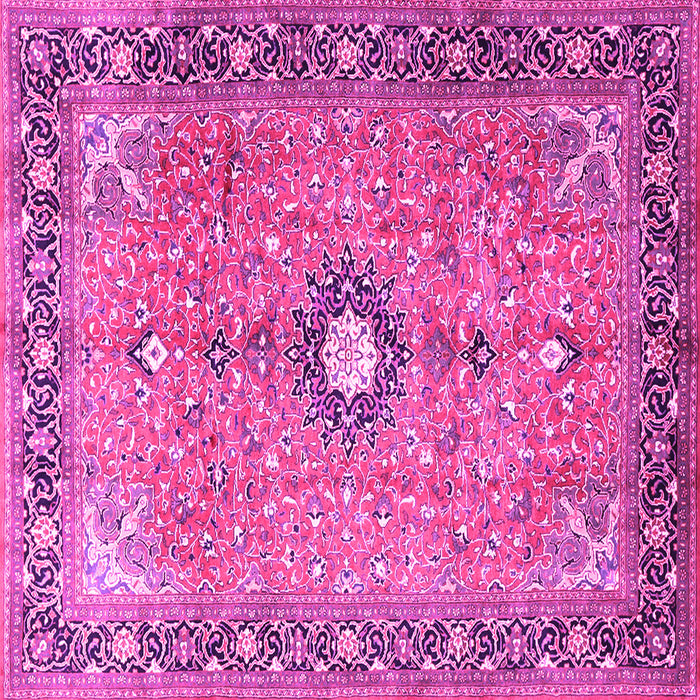 Square Machine Washable Persian Pink Traditional Rug, wshtr1102pnk