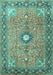 Machine Washable Persian Turquoise Traditional Area Rugs, wshtr1102turq