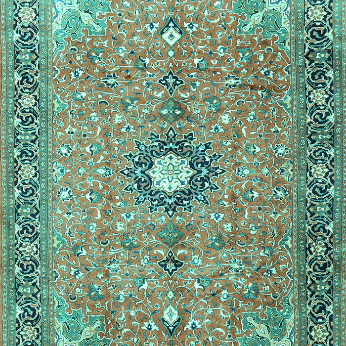 Machine Washable Persian Turquoise Traditional Area Rugs, wshtr1102turq