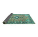 Sideview of Persian Turquoise Traditional Rug, tr1102turq