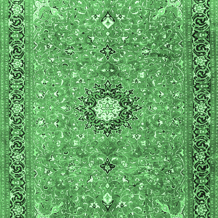 Machine Washable Persian Emerald Green Traditional Area Rugs, wshtr1102emgrn