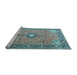 Sideview of Machine Washable Persian Light Blue Traditional Rug, wshtr1102lblu