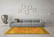 Machine Washable Persian Yellow Traditional Rug in a Living Room, wshtr1102yw