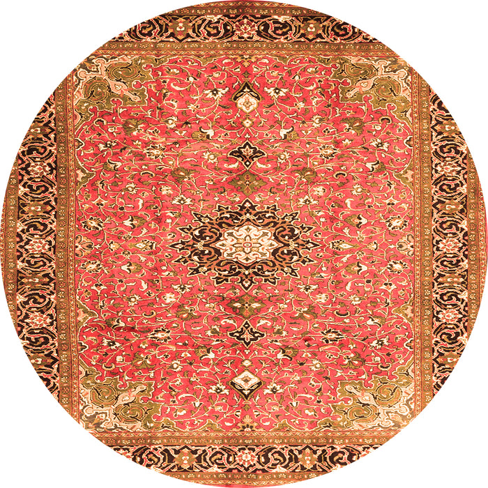 Square Persian Orange Traditional Rug, tr1102org