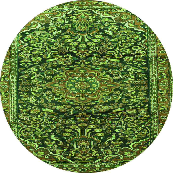 Square Persian Green Traditional Rug, tr1103grn