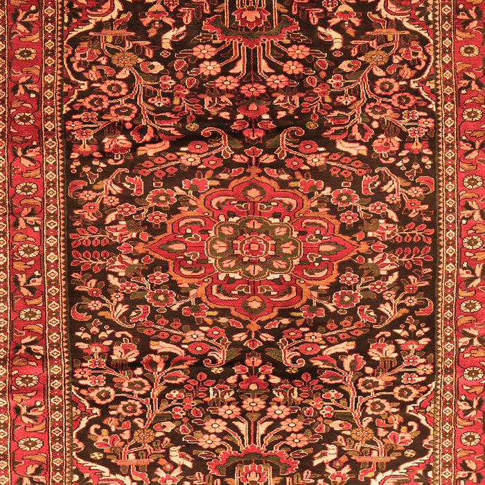 Serging Thickness of Machine Washable Persian Orange Traditional Area Rugs, wshtr1103org