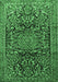 Machine Washable Persian Emerald Green Traditional Area Rugs, wshtr1103emgrn