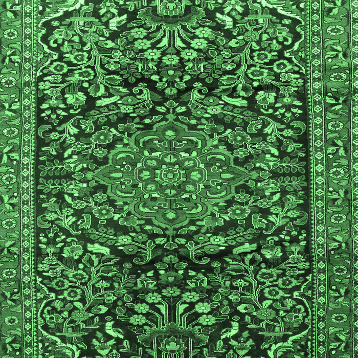 Machine Washable Persian Emerald Green Traditional Area Rugs, wshtr1103emgrn