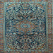 Square Persian Light Blue Traditional Rug, tr1103lblu