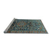 Sideview of Machine Washable Persian Light Blue Traditional Rug, wshtr1103lblu