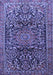 Machine Washable Persian Blue Traditional Rug, wshtr1103blu