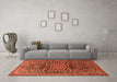 Machine Washable Persian Orange Traditional Area Rugs in a Living Room, wshtr1103org