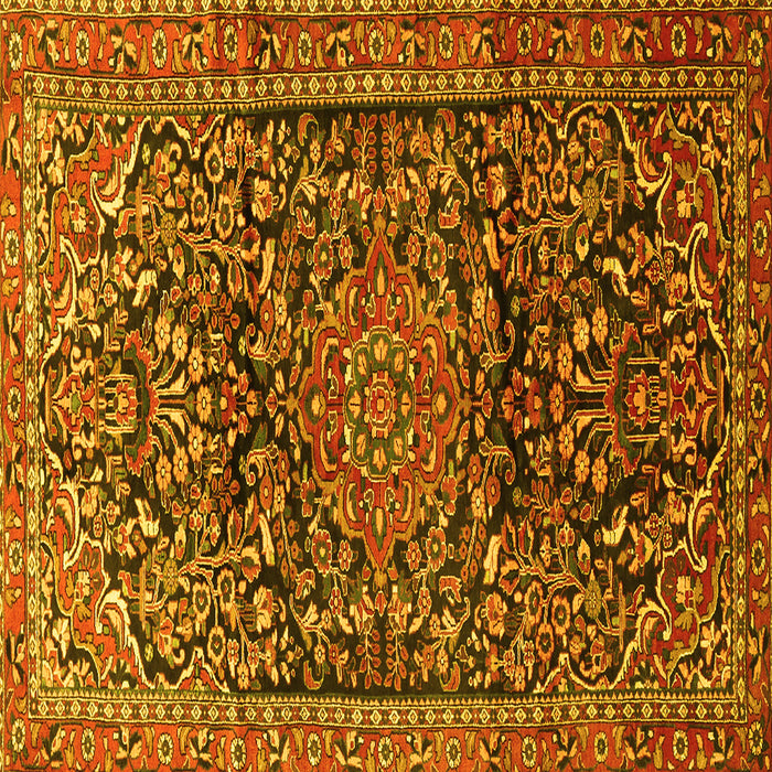Square Persian Yellow Traditional Rug, tr1103yw
