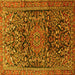 Square Persian Yellow Traditional Rug, tr1103yw